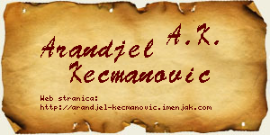 Aranđel Kecmanović vizit kartica